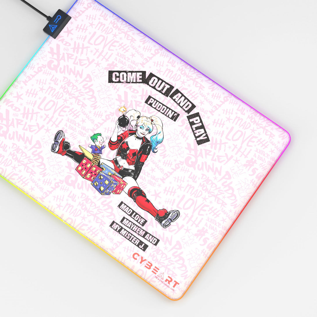 Cybeart Harley Quinn Gaming Mouse Pad - Large 450mm RGB