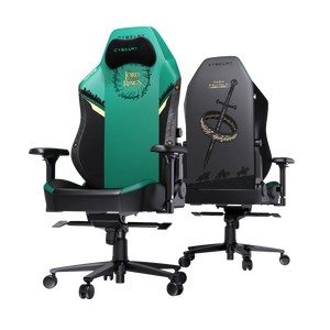 Cybeart The Lord of the Rings Gaming Chair, front and rear three-quarter view
