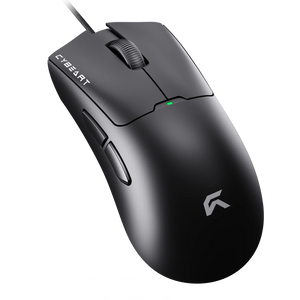 Cybeart Ghost Black gaming mouse, angled view