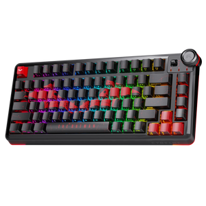 Cybeart Nighthawk 75 - The Batman gaming keyboard, angled view
