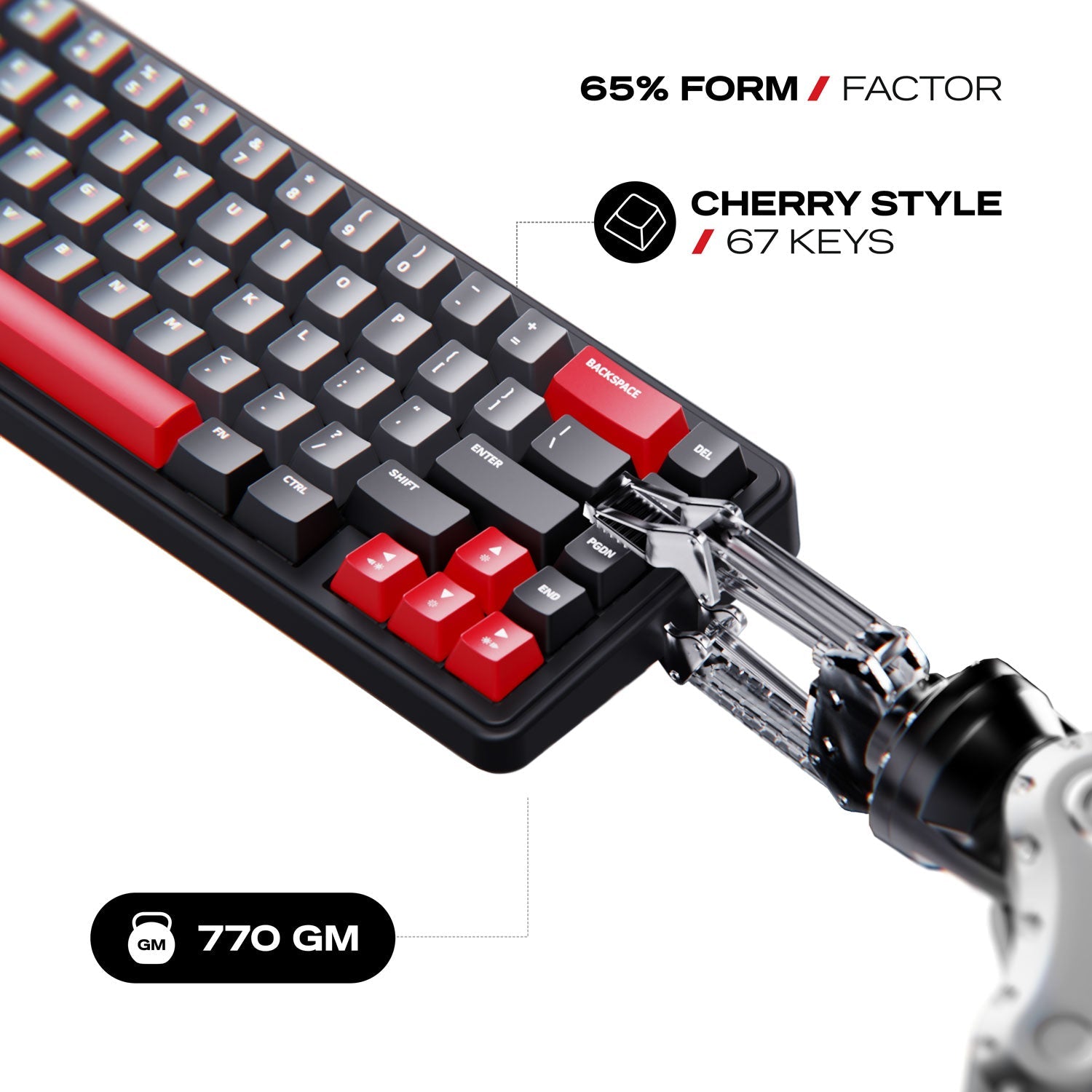 Cybeart | Akula 65 Compact 65% Tri-Mode Gaming Keyboard – Cybeart US
