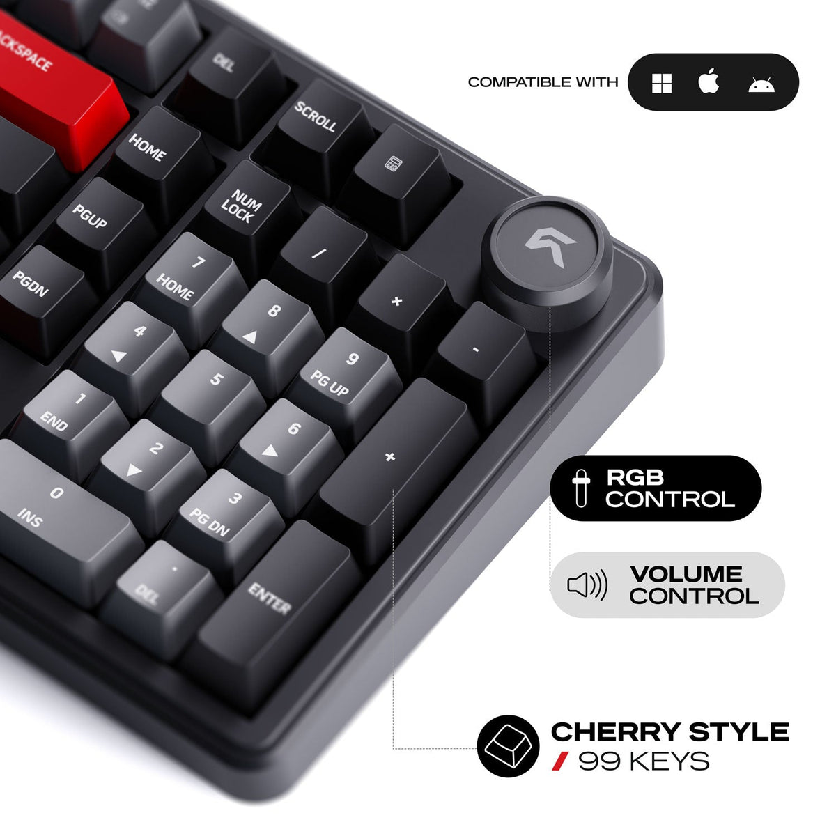 Akula 99 | Compact Full-Size Tri-Mode Gaming Keyboard