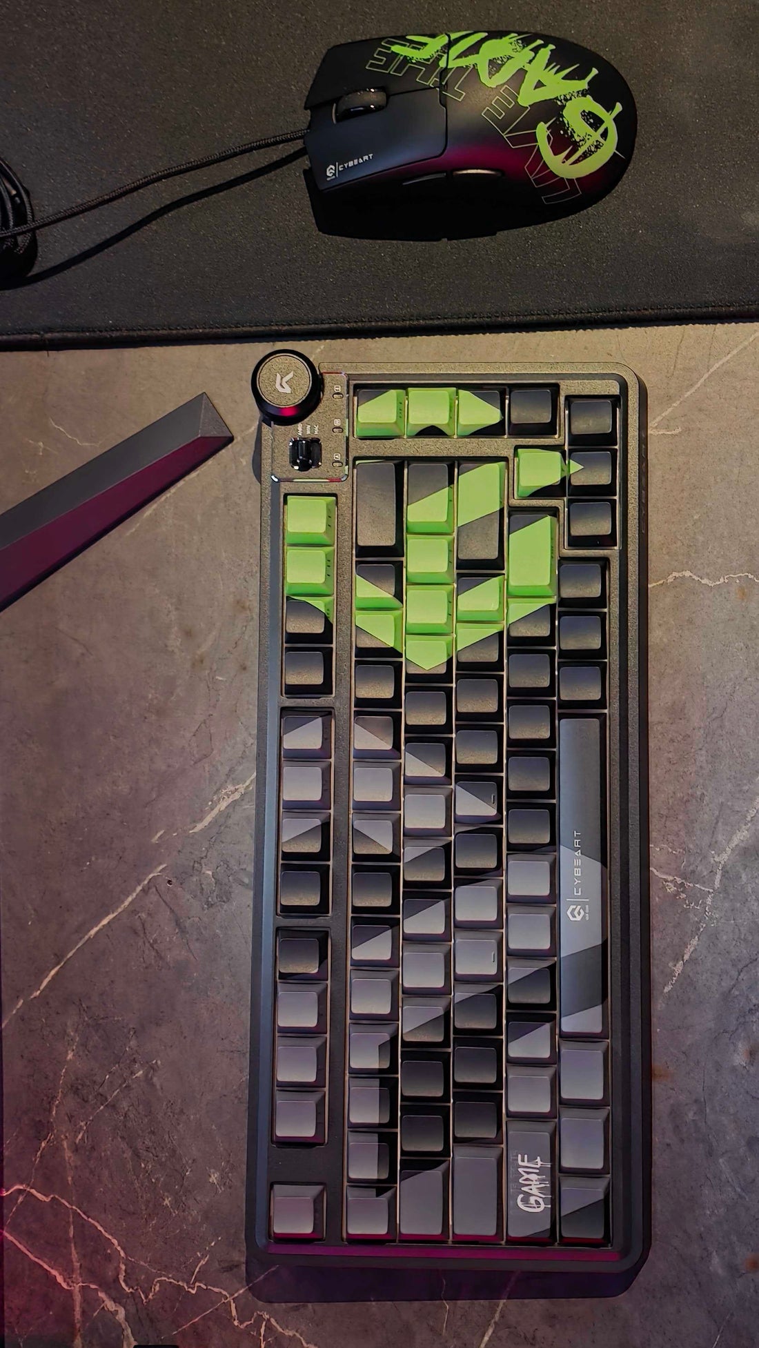Typing test close-up