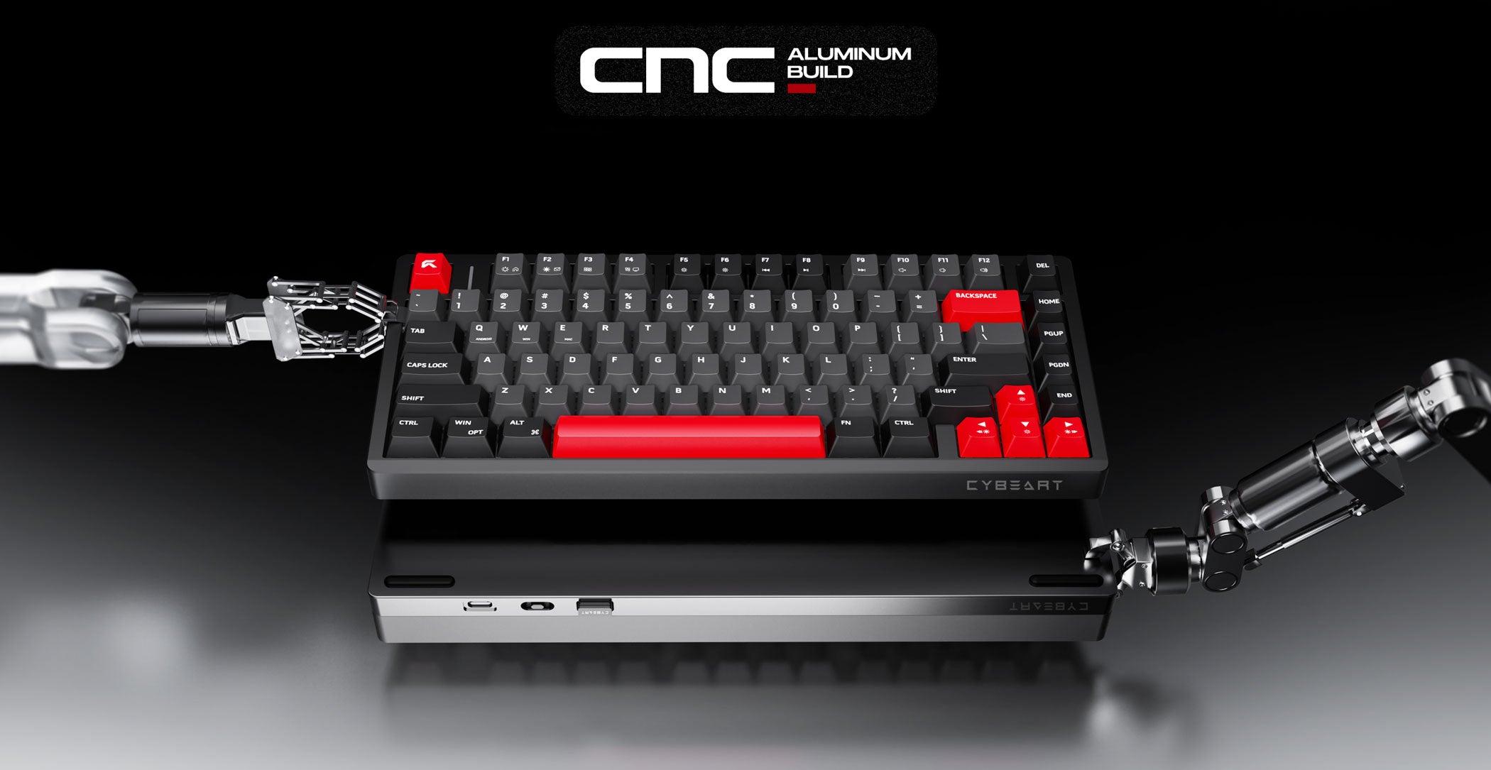X75 Rhino 75% CNC Aluminum Tri-Mode Gaming Keyboard | Cybeart