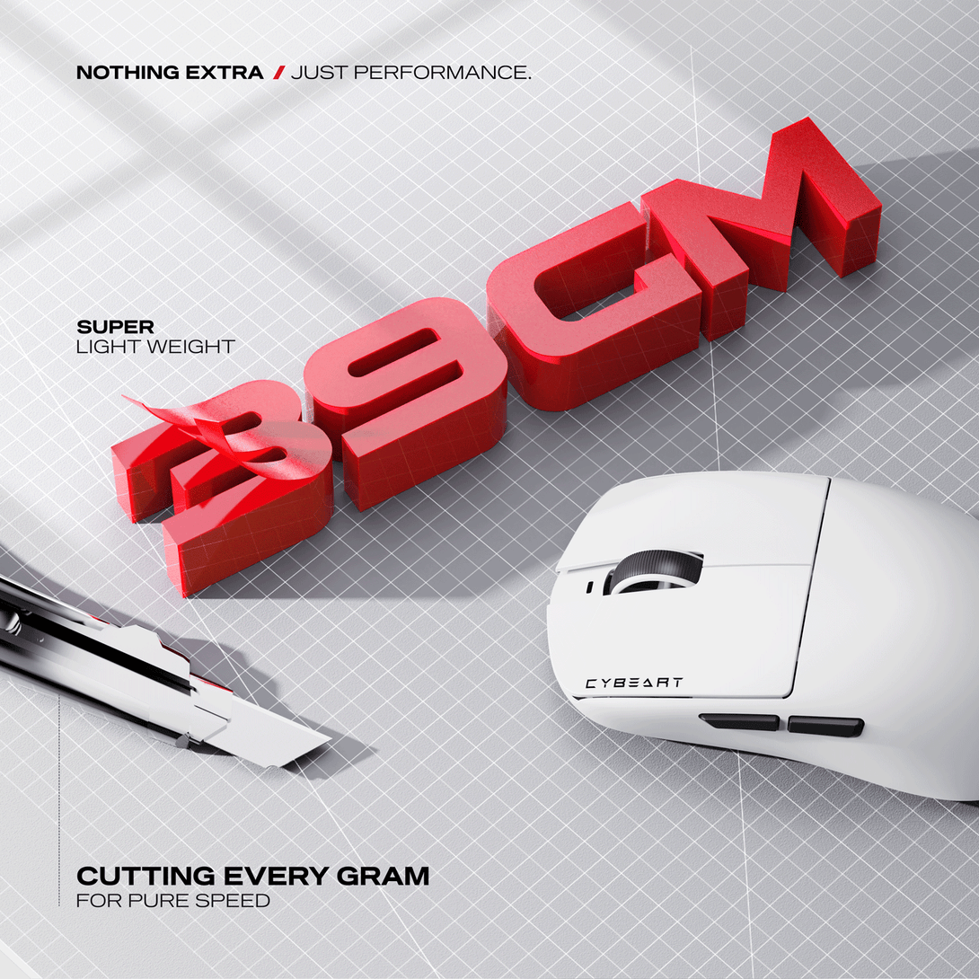 Xeus 8K 39g Superlight Tri-Mode Wireless Gaming Mouse | Cybeart