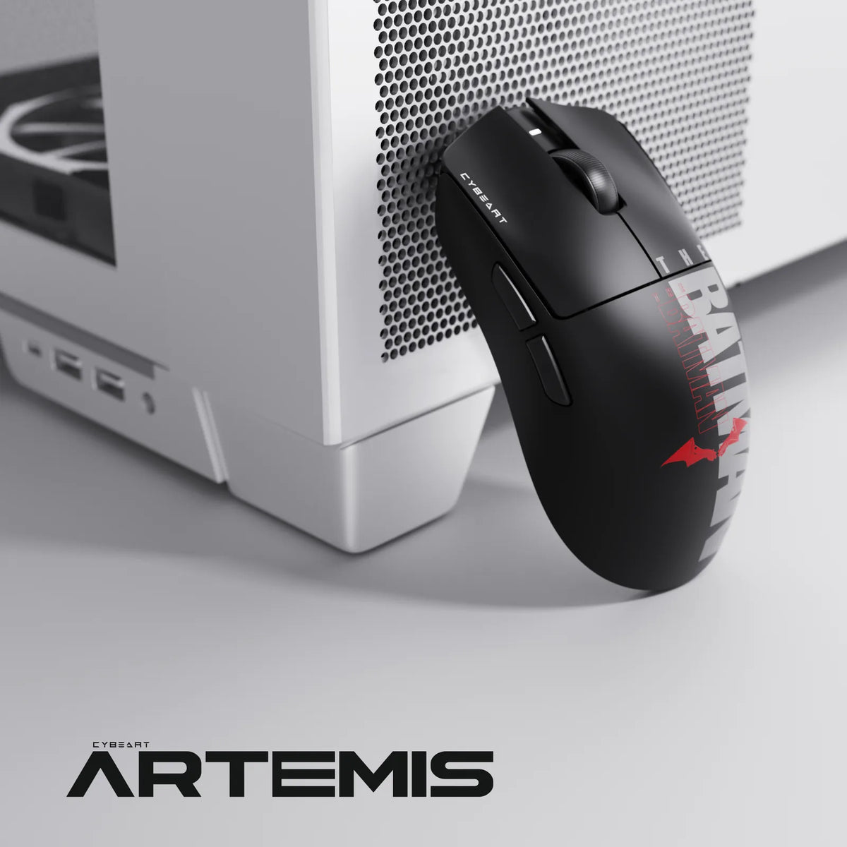 Officially Licensed: The Batman edition of the Artemis. The same mouse underneath, down to the two Hyperswap™ batteries.