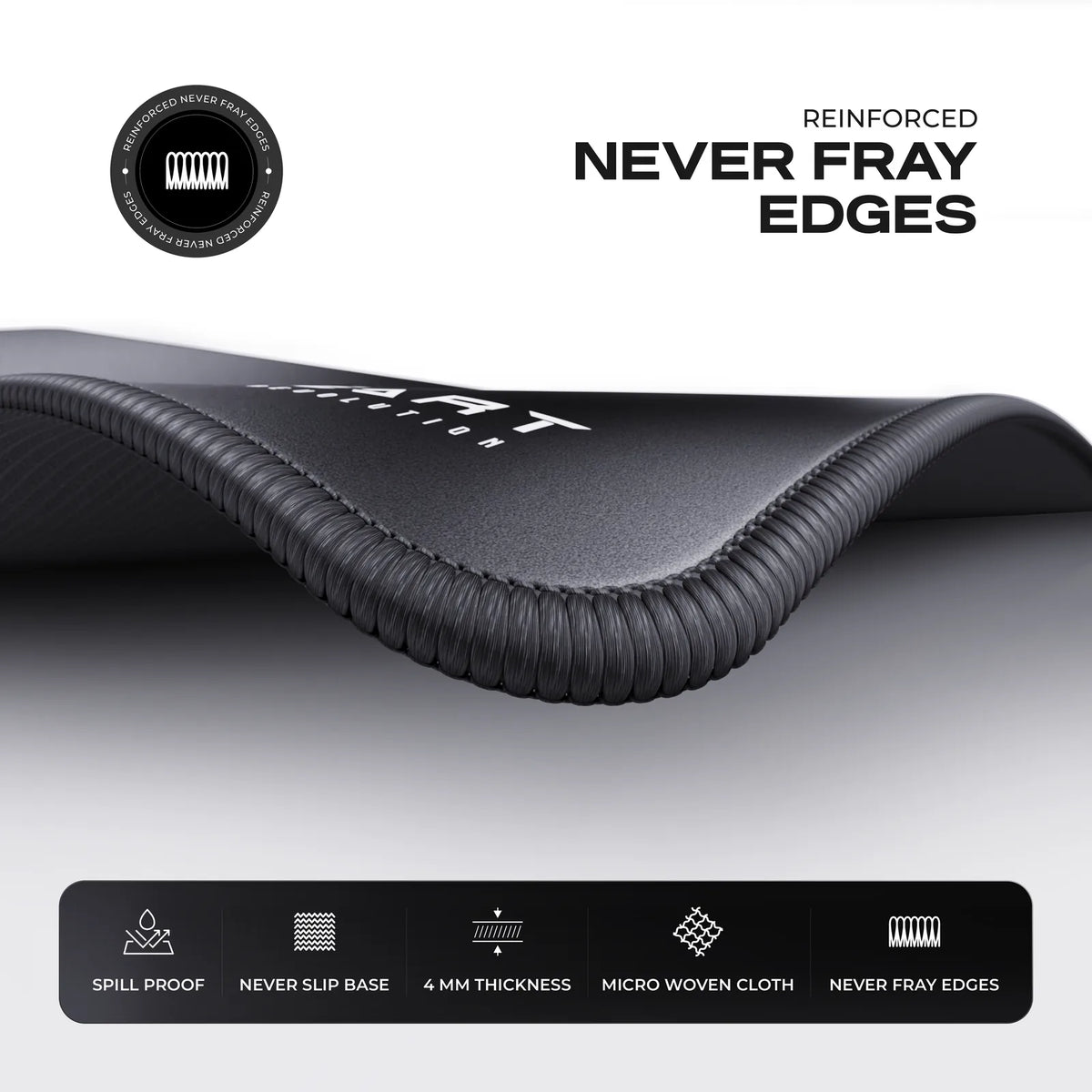 Overlocked Edges: High-density stitching that will not fray.