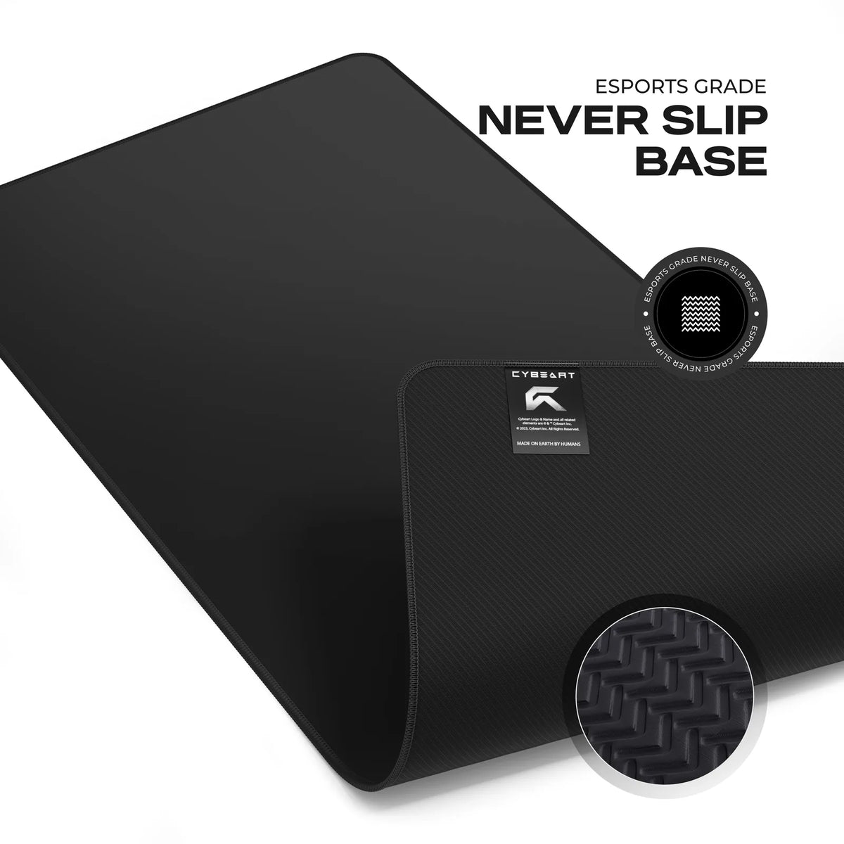 4 mm Natural Rubber: A 100% natural rubber base that keeps the pad where you put it.